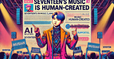 A-vibrant-and-detailed-image-illustrating-Woozi-of-SEVENTEEN-addressing-AI-claims