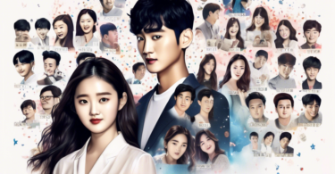 An artistic illustration featuring portraits of Kim Soo Hyun and Kim Sae Ron side by side, with a calendar showing years that represent their ages floating above them, surrounded by a flurry of camera flashes and social media icons to signify the public's attention.
