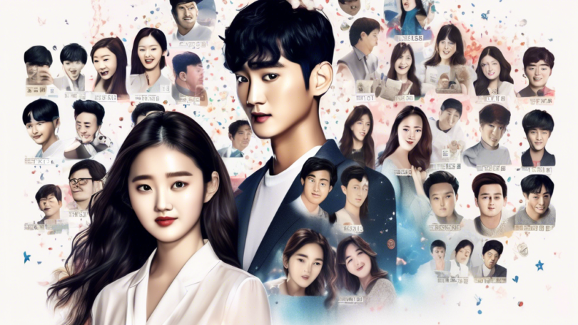 An artistic illustration featuring portraits of Kim Soo Hyun and Kim Sae Ron side by side, with a calendar showing years that represent their ages floating above them, surrounded by a flurry of camera flashes and social media icons to signify the public's attention.